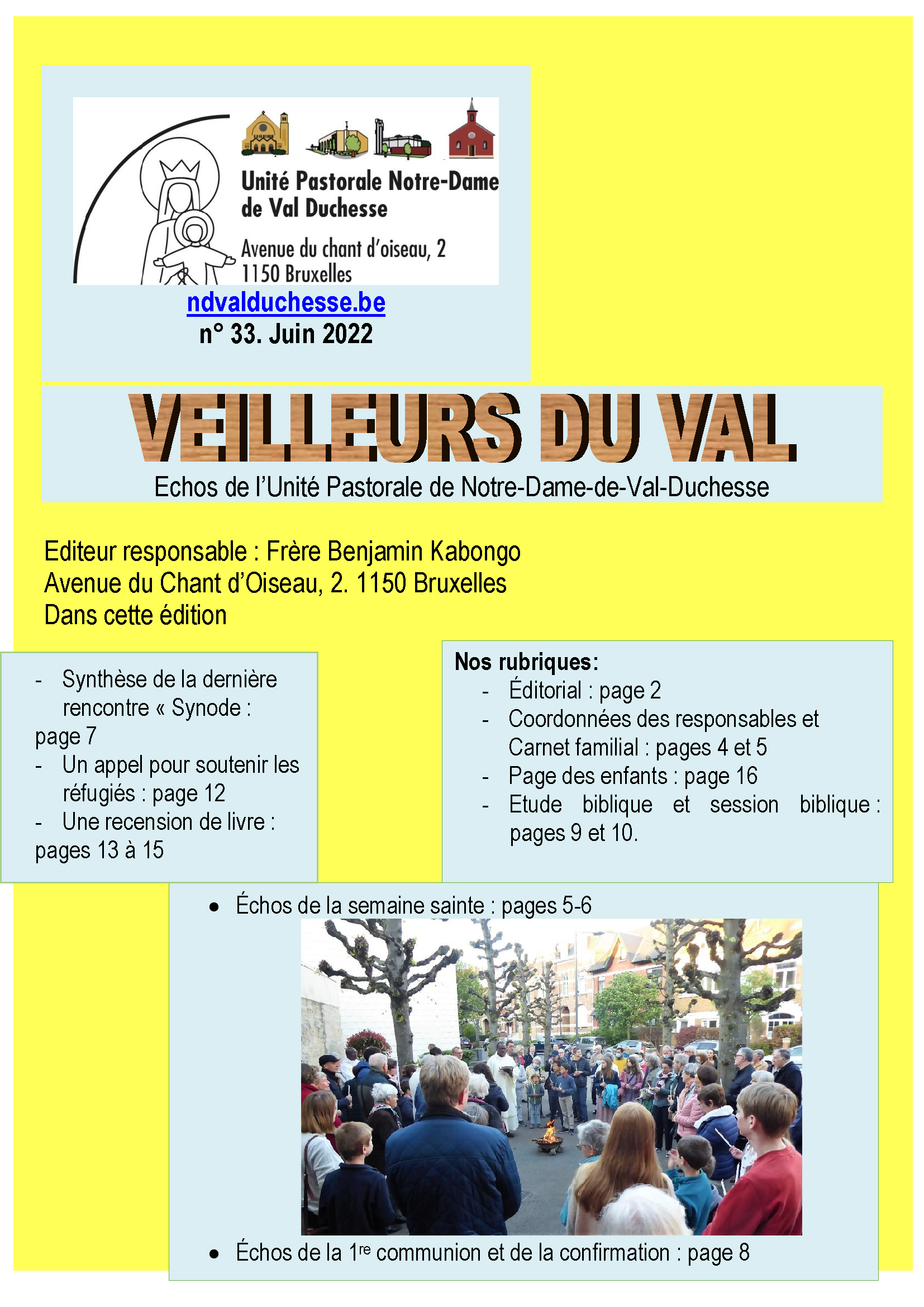 Le "Veilleurs du Val" n° 33 (juin 2022) est paru