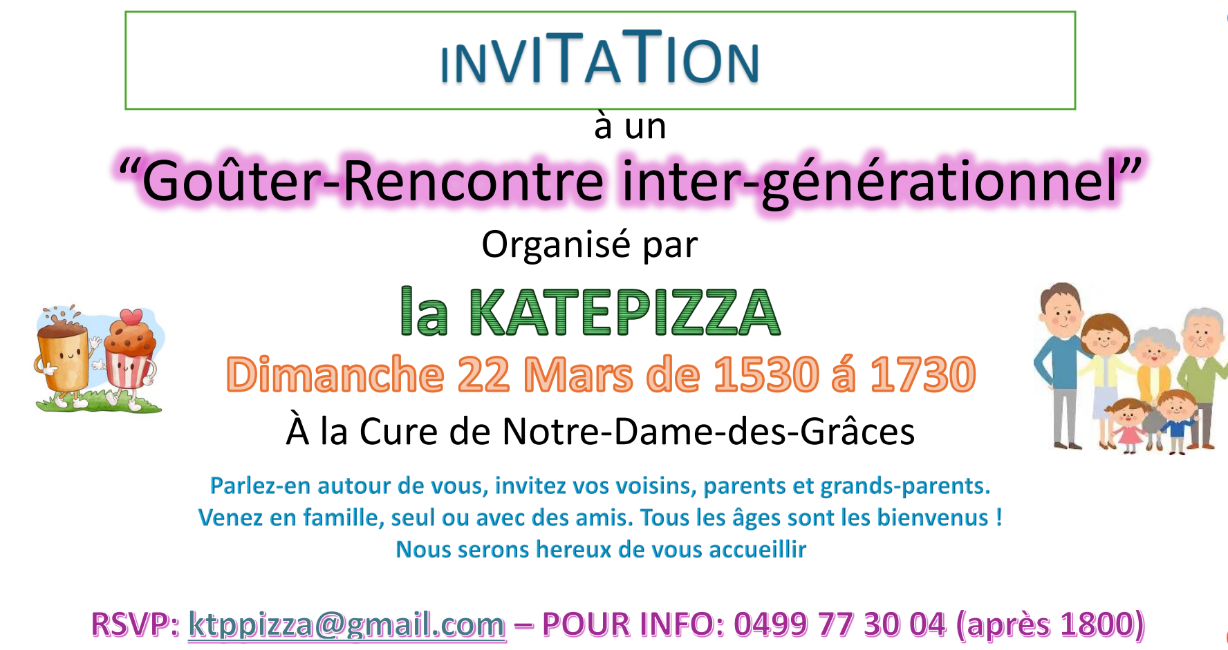 Goûter-Rencontre inter-générationnel organisé par la KATEPIZZA @ Cure Notre-Dame-des-Grâces